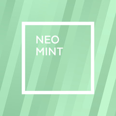 Neo Mint Gradient Stripes Vector Background and Frame with Copy Space. Minimal Cover Design Concept. 2020 Color Trend Forecast. Abstract Pastel Green Rays Texture.