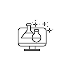 Monitor, flask, science icon. Simple line, outline vector of online educationa icons for ui and ux, website or mobile application