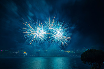 Fireworks against a dark sky
