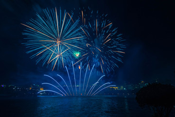 Fireworks against a dark sky