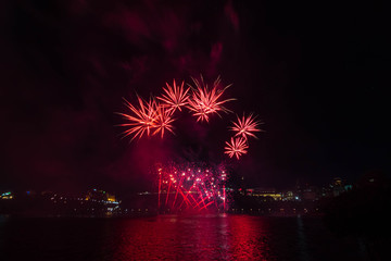 Fireworks against a dark sky