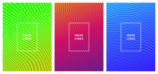 Colored background of wave lines, three options.
