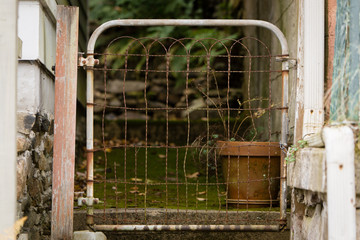 old metal gate entryway