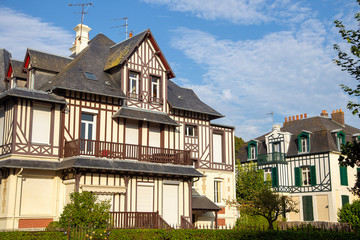 Typical houses and buildings architecture from Deauville, Normandy, France - 296219579