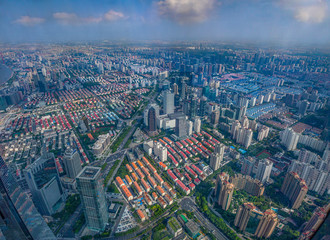 Fototapeta na wymiar aerial view of shanghai