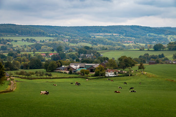 Fototapeta na wymiar Beautiful hilly landscape in the north of belgium nearby gemmenich and sippenaeken province Liege 