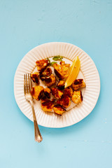 Roast cauliflower in plate