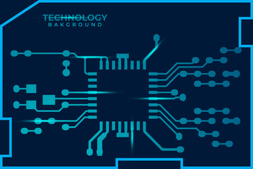 Obraz premium Abstract futuristic digital technology background. Circuit board design background. Vector illustration eps 10.