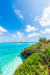 美しい宮古島の海　Beautiful beach in Miyakojima Island, Okinawa.