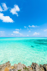 美しい宮古島の海　Beautiful beach in Miyakojima Island, Okinawa.
