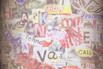 Ransom note style grunge background