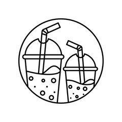 Plastic, cup, soda, straw icon. Simple line, outline vector of take away icons for ui and ux, website or mobile application