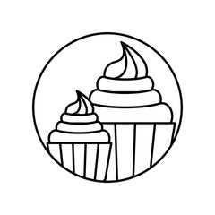 Cupcake icon. Simple line, outline vector of take away icons for ui and ux, website or mobile application
