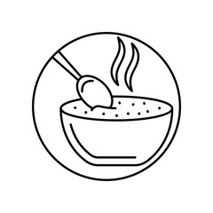 Soup, spoon icon. Simple line, outline vector of take away icons for ui and ux, website or mobile application