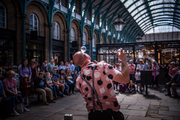 magician doing a show in covent garden