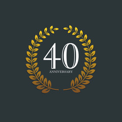 Fototapeta premium 40 Year Anniversary Vector Template Design Illustration