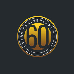 60 Year Anniversary Vector Template Design Illustration