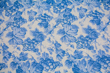 Textile with flowers and grapes