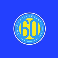 60 Year Anniversary Vector Template Design Illustration