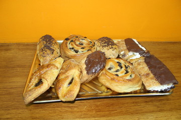 Bakery sweets served on a tray
