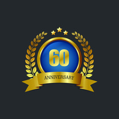 60 Year Anniversary Vector Template Design Illustration