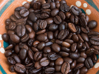 conjunto de granos de cafe tostado