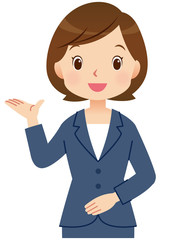 案内する女性　ビジネス