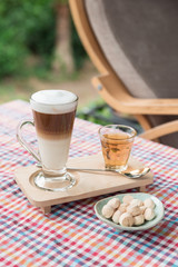 Latte tea and Thai mini cookie