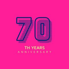 70 Year Anniversary Vector Template Design Illustration