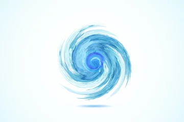 Tischdecke Logo blue spiral waves ocean beach swirl watercolor vector web image template © glopphy
