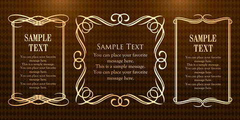 装飾デザイン　美しい額　フレームデザイン　テンプレート　アンティーク　ビンテージ　ラグジュアリー
