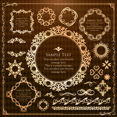 装飾デザイン　美しい額　フレームデザイン　テンプレート　アンティーク　ビンテージ　ラグジュアリー