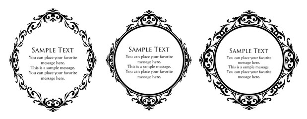 装飾デザイン　美しい額　フレームデザイン　テンプレート　アンティーク　ビンテージ　ラグジュアリー