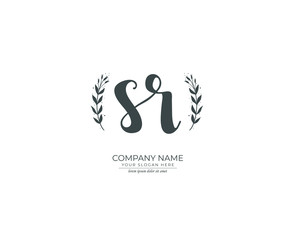 S R SR Initial handwriting logo design. Beautyful design handwritten logo for fashion, team, wedding, luxury logo.