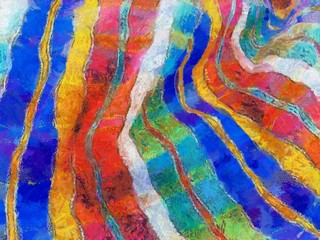 Plaid loincloth Illustrations creates an impressionist style of painting.