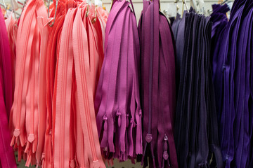 Fototapeta premium zippers at a fabric store