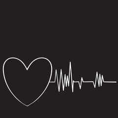 health medical heartbeat pulse illustration with handdrawn doodle vector