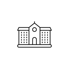 building, institute line icon on white background