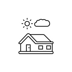 building, home line icon on white background
