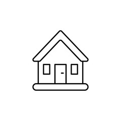 house building line icon on white background