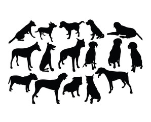 Dog Silhouettes, art vector design 