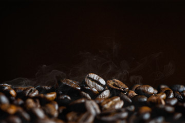closeup background of arabica coffee beans