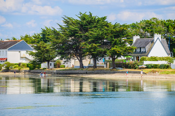 Fototapeta na wymiar View of the coast near the town of Concarneau. Brittany. France