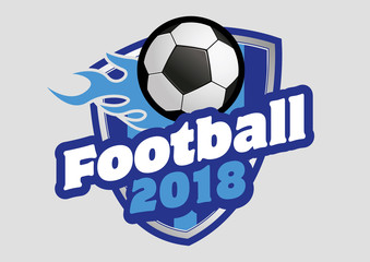 Obraz premium Soccer emblem with flame tournament - vector logo