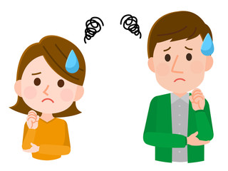 困る　男性　女性　イラスト