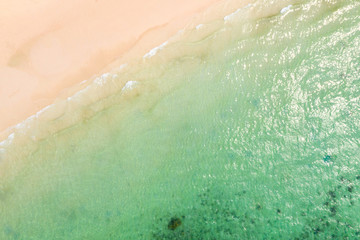 Fototapeta premium Aerial view photo sea water and beach of island southeast .
