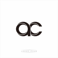 ac Initial Letter Split Lowercase Modern Monogram linked outline rounded logo