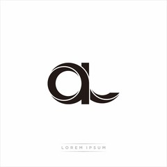 al Initial Letter Split Lowercase Modern Monogram linked outline rounded logo