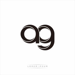 ag Initial Letter Split Lowercase Modern Monogram linked outline rounded logo