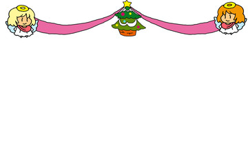 クリスマスのリボンフレーム